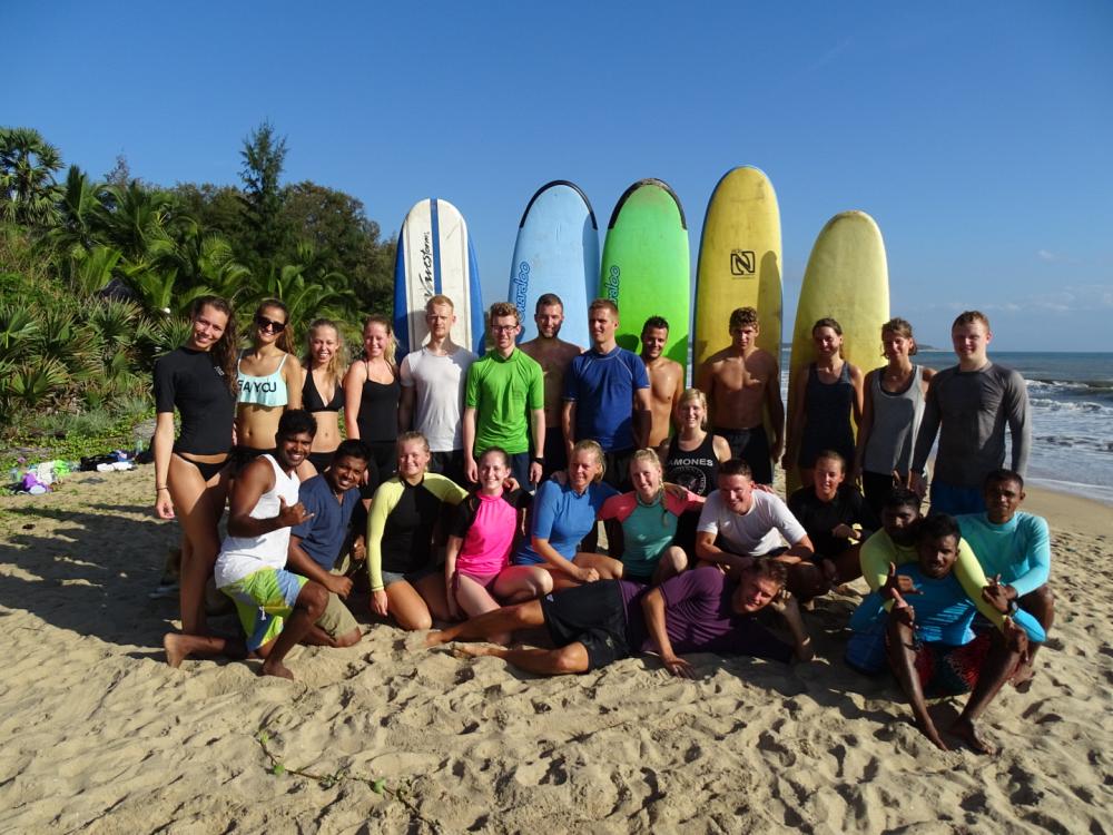 Surfing ved Arugam Bau på Sri Lanka