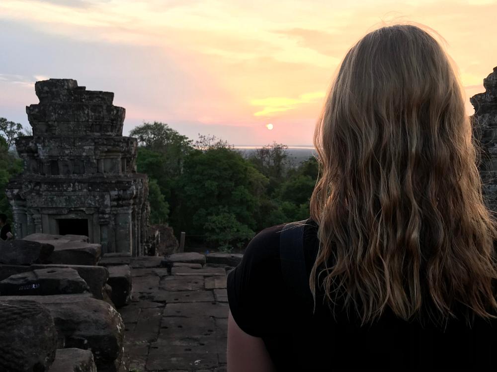 Solnedgange ved Angkor Wat