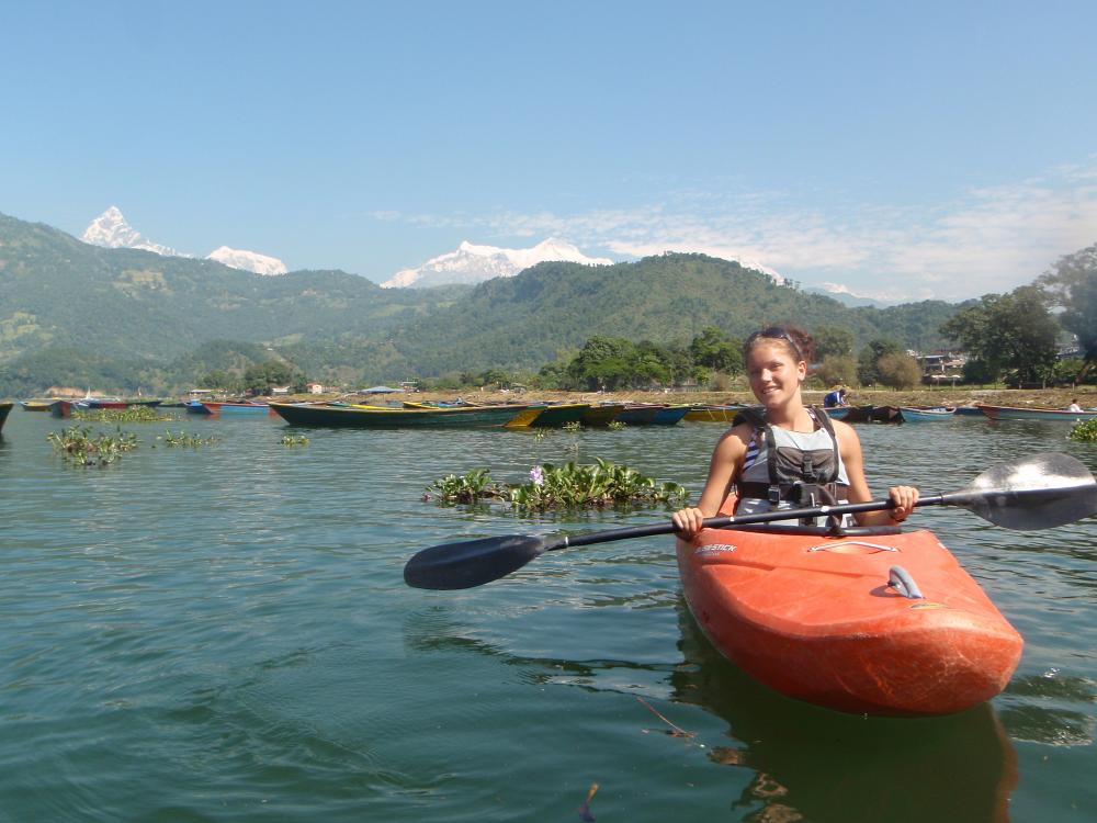 Kajak på Phewa Lake