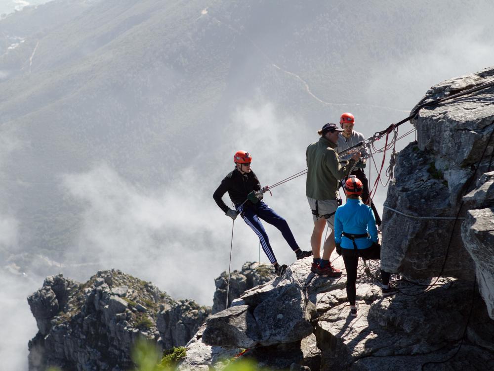 Rapelling Table Mountain 
