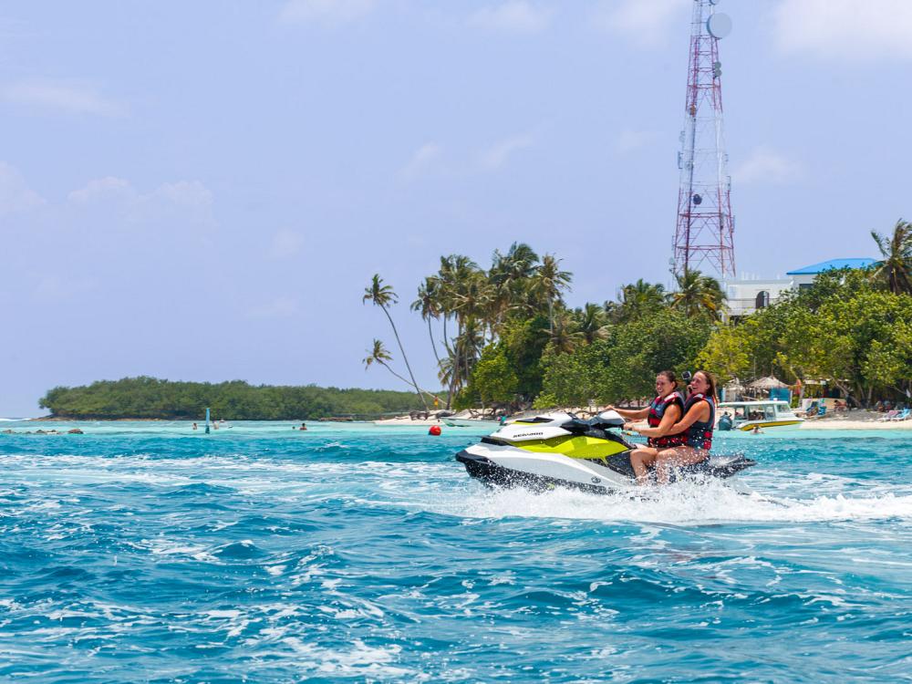 Jetski på Maldiverne