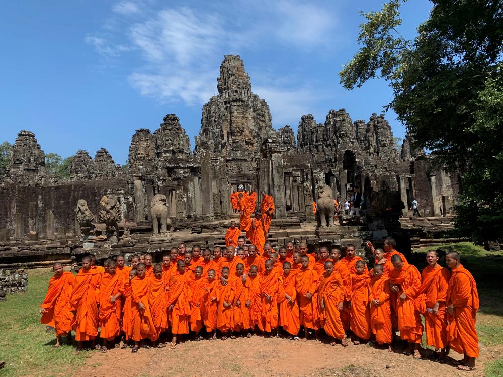 Munke ved Angkor Wat 