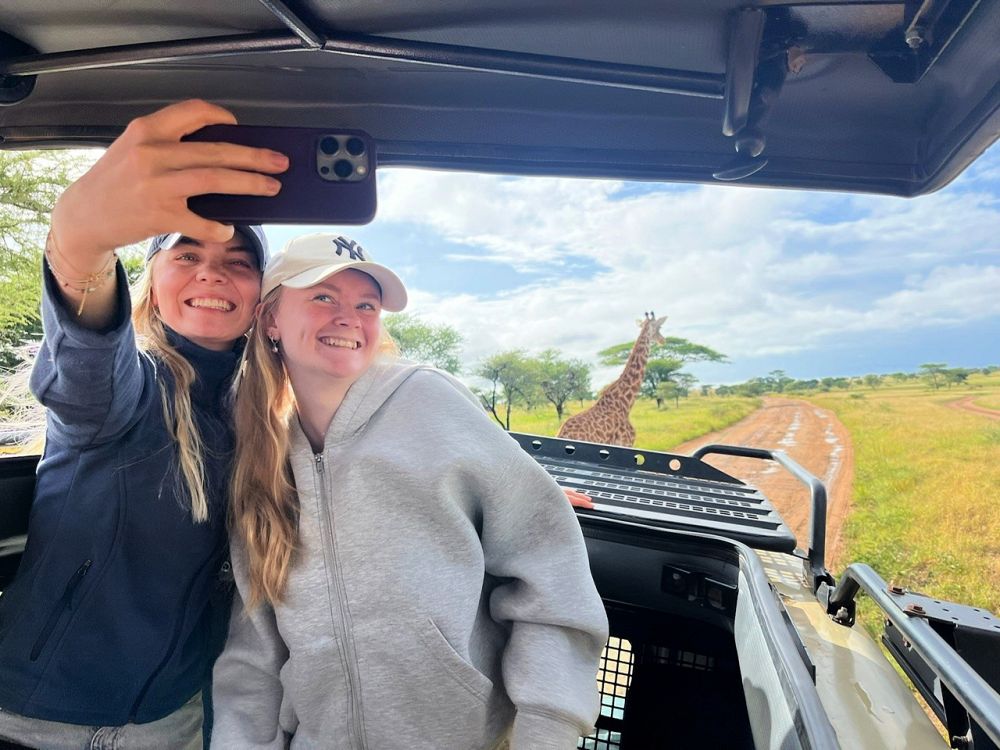 Selfie-time med giraf